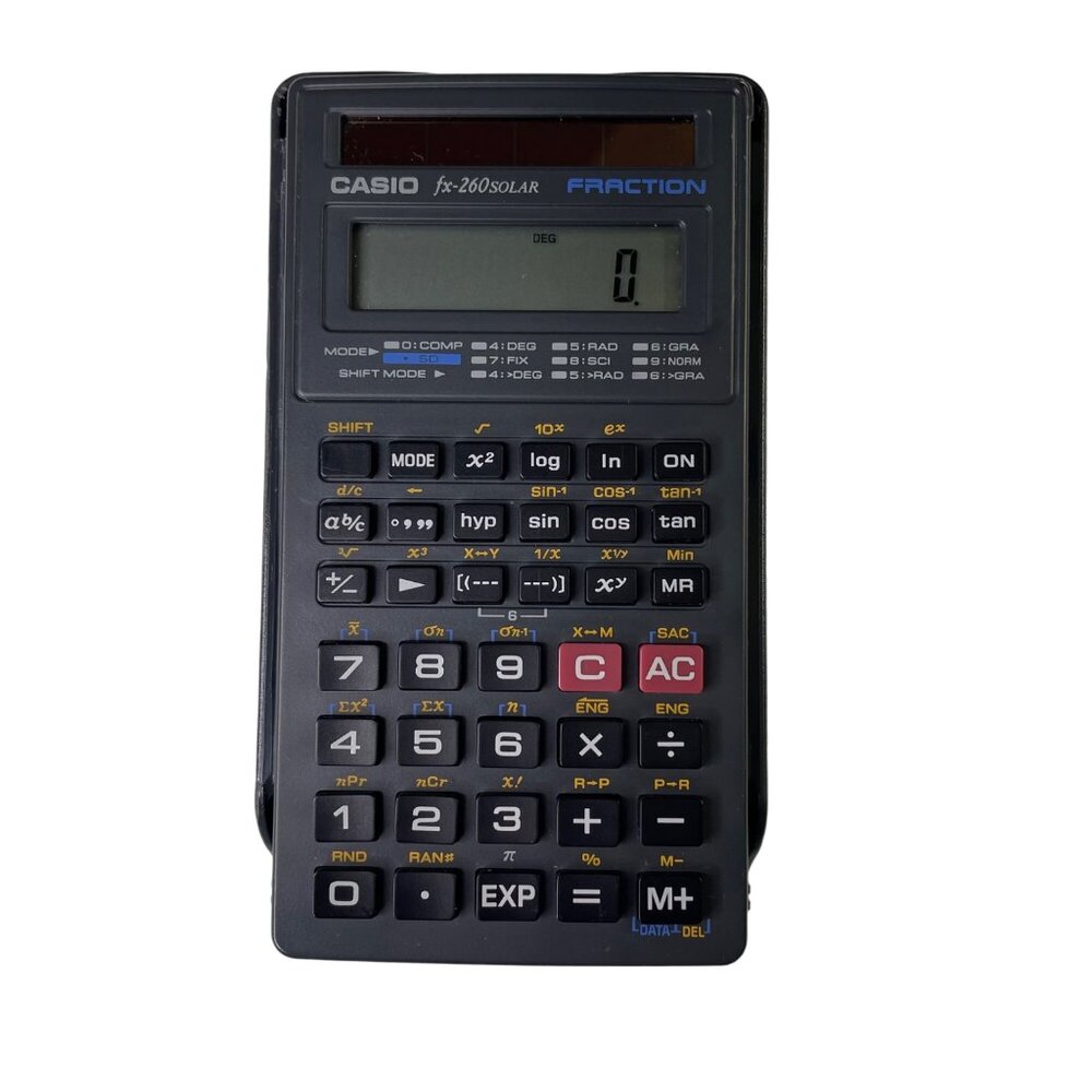 CASIO FX 260 Solar Fraction Scientific Calculator with Slide Case Tested Working